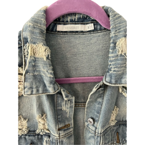 Long Demin distressed jacket - Picture 2 of 5